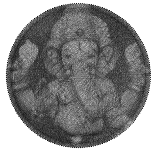 Ready to make Lord Ganesha Hinduism string art scheme