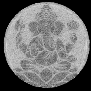 Ready to make Lord Ganesha (Dark) Hinduism string art scheme