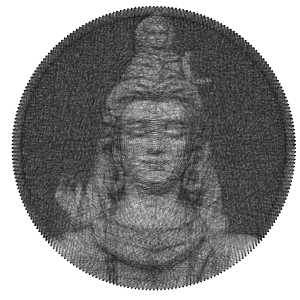 Ready to make The Shiva statue in Rishikesh Hinduism string art scheme
