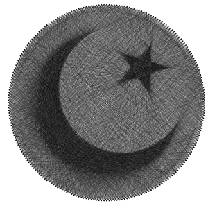 Ready to make Emblem of Islam Islam string art scheme